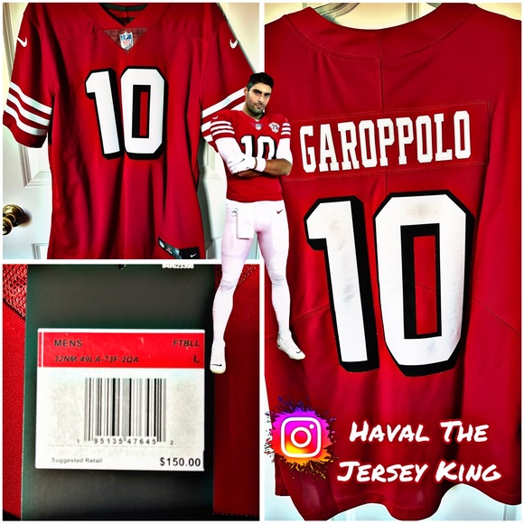 Jimmy Garoppolo San Francisco 49ers Nike Alternate Vapor Limited Jersey - Red - Picture 1 of 2